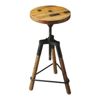 Tabouret de bar pivotant en bois de récupération