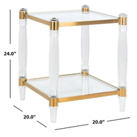 Table d'appoint en acrylique Lirie SAFAVIEH Couture - 20 L x 20 L x 24 H - 20Lx20Px24H