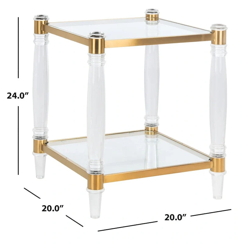 Table d'appoint en acrylique Lirie SAFAVIEH Couture - 20 L x 20 L x 24 H - 20Lx20Px24H