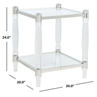 Table d'appoint en acrylique Lirie SAFAVIEH Couture - 20 L x 20 L x 24 H - 20Lx20Px24H