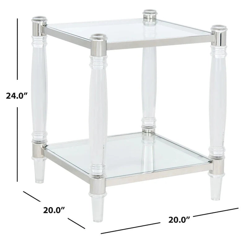 Table d'appoint en acrylique Lirie SAFAVIEH Couture - 20 L x 20 L x 24 H - 20Lx20Px24H