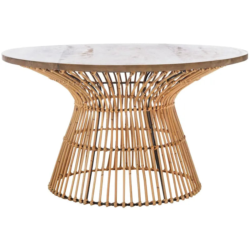 SAFAVIEH Aveline Table basse ronde moderne en rotin - 31,5 l x 31,5 P x 17,7 H - 32L x 32P x 18H