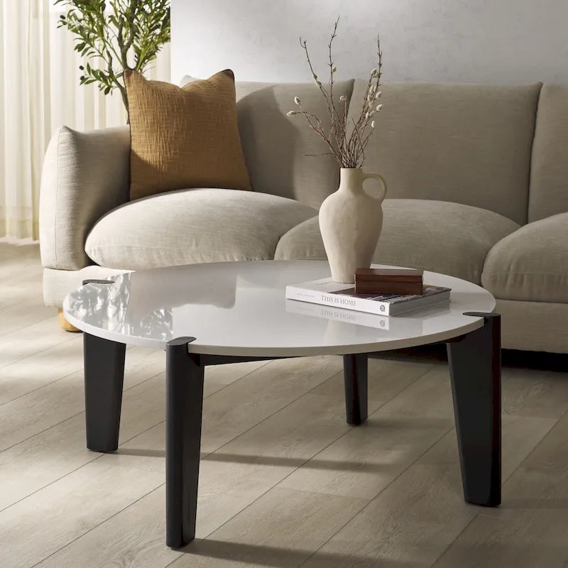 Table basse ronde SAFAVIEH Couture Sarma avec plateau en marbre – 40 po L x 40 po P x 16 po H – 40L x 40P x 16H