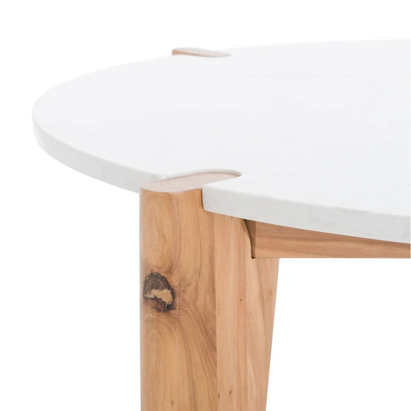 Table basse ronde SAFAVIEH Couture Sarma avec plateau en marbre – 40 po L x 40 po P x 16 po H – 40L x 40P x 16H