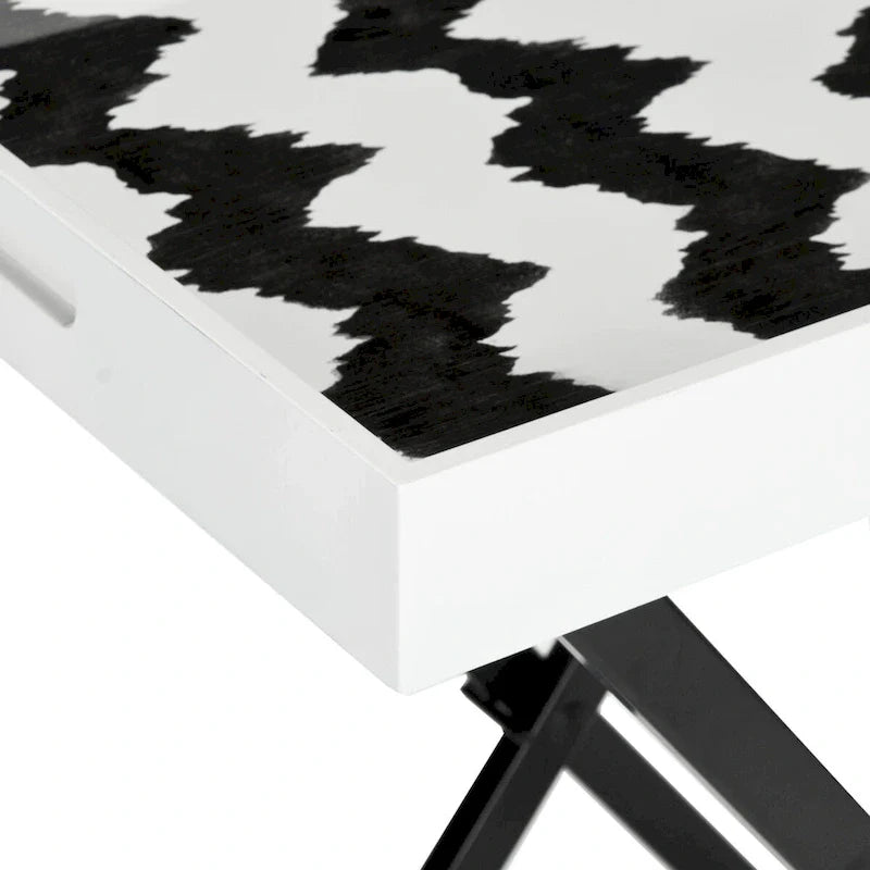 SAFAVIEH Colombine table à plateau noir/blanc - 28Lx18Px32H