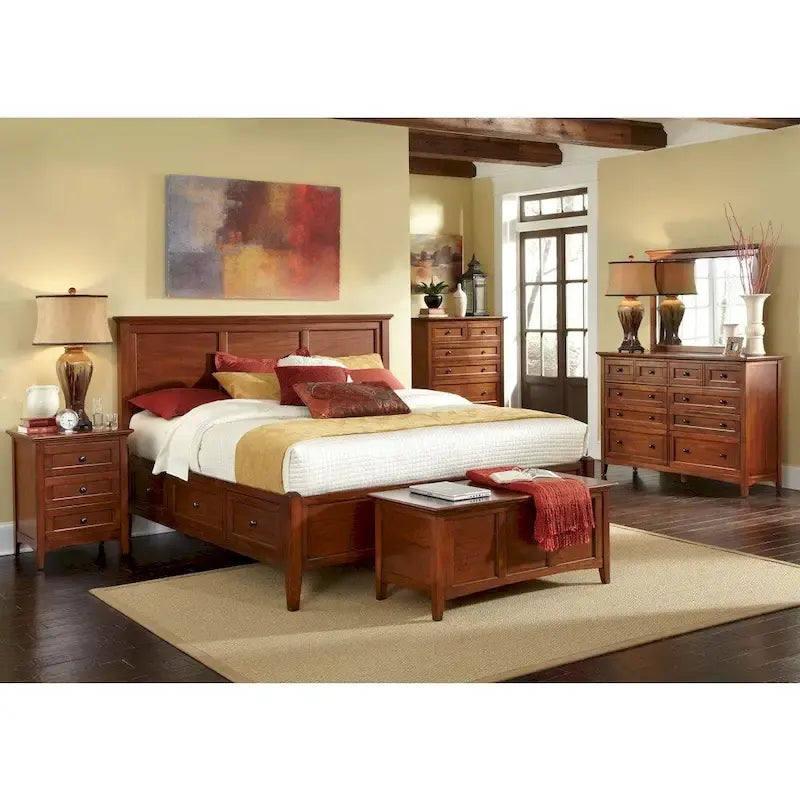Simply Solid Aiden Collection de chambre King 5 pièces en bois massif
