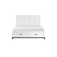 Ensemble de chambre plateforme moderne Saratoga blanc avec rangement, 3 pièces