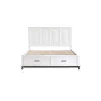 Ensemble de chambre plateforme moderne Saratoga blanc avec rangement, 3 pièces