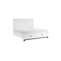 Ensemble de chambre plateforme moderne Saratoga blanc avec rangement, 3 pièces