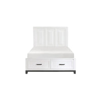 Ensemble de chambre plateforme moderne Saratoga blanc avec rangement, 3 pièces
