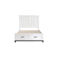 Ensemble de chambre plateforme moderne Saratoga blanc avec rangement, 3 pièces