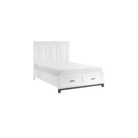 Ensemble de chambre plateforme moderne Saratoga blanc avec rangement, 3 pièces