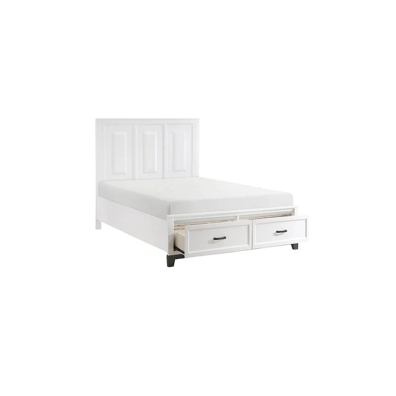 Ensemble de chambre plateforme moderne Saratoga blanc avec rangement, 3 pièces