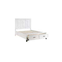 Ensemble de chambre plateforme moderne Saratoga blanc avec rangement, 3 pièces
