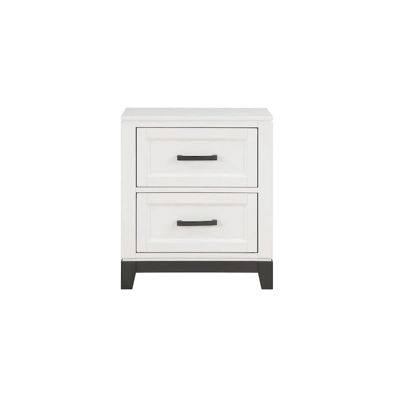 Ensemble de chambre plateforme moderne Saratoga blanc avec rangement, 3 pièces