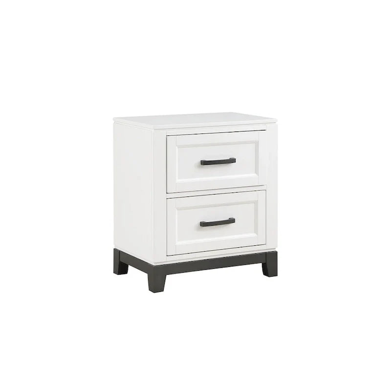 Ensemble de chambre plateforme moderne Saratoga blanc avec rangement, 3 pièces