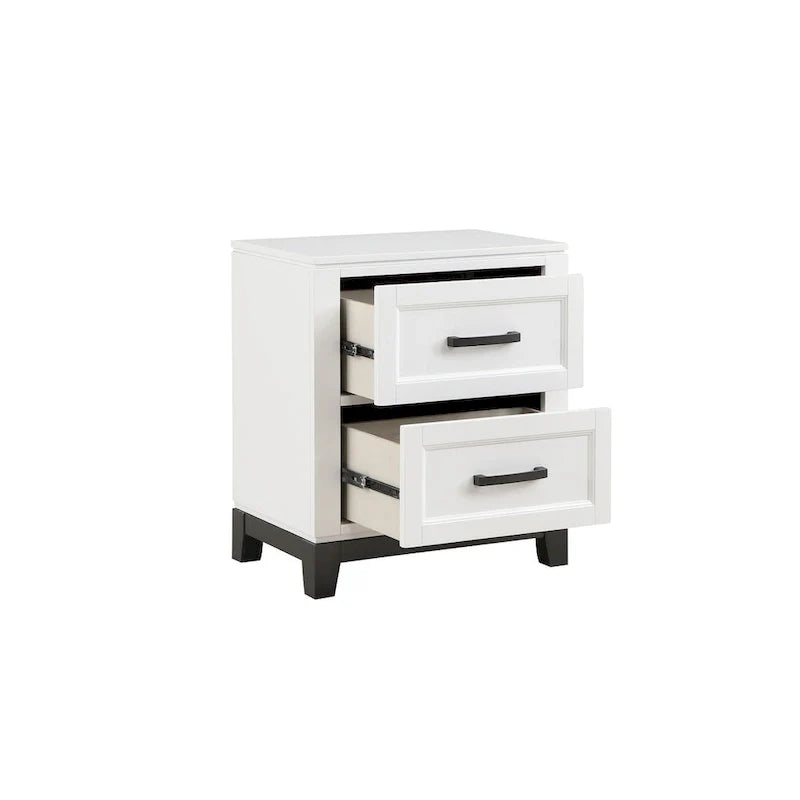 Ensemble de chambre plateforme moderne Saratoga blanc avec rangement, 3 pièces
