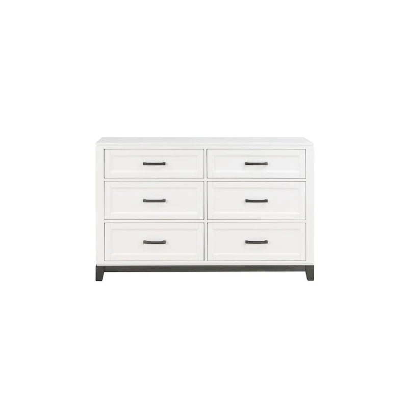 Ensemble de chambre plateforme moderne Saratoga blanc avec rangement, 3 pièces