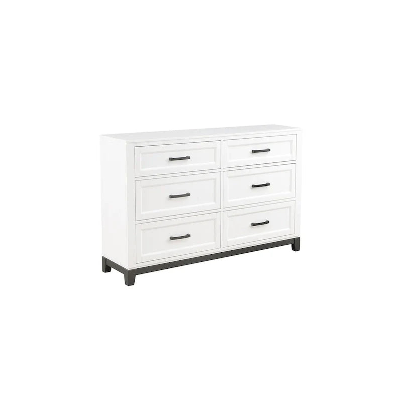 Ensemble de chambre plateforme moderne Saratoga blanc avec rangement, 3 pièces