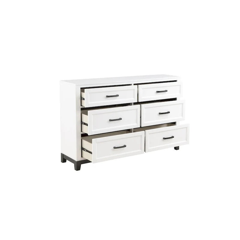 Ensemble de chambre plateforme moderne Saratoga blanc avec rangement, 3 pièces