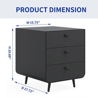 Table de chevet moderne en acier avec 3 tiroirs pour salon et chambre à coucher