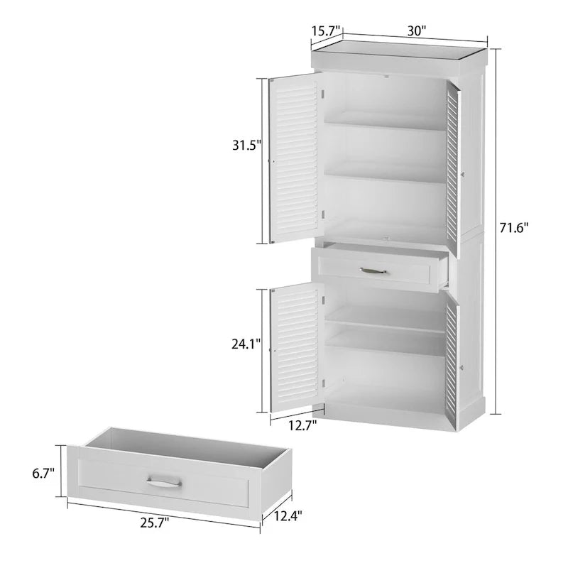 Meuble à chaussures Timehcee 30 pouces, meuble de rangement à portes, meuble de sol en bois