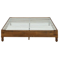MUSEHOMEINC - Cadre de lit en bois massif 12 pouces de style rustique, élimine le besoin de sommier, finition naturelle