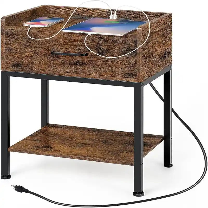 Table de chevet avec station de recharge