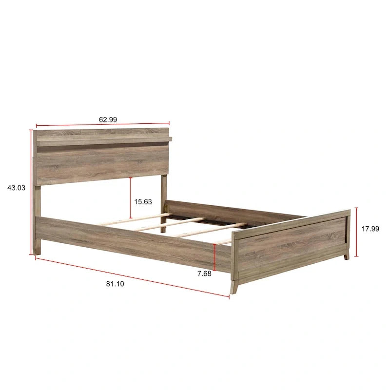 Ensemble de chambre à panneaux Daemon brun clair, 6 pièces