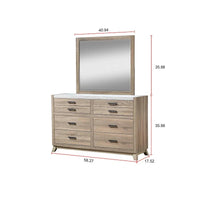 Ensemble de chambre à coucher Daemon 6 pièces, panneaux marron clair
