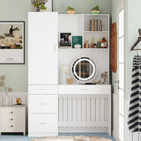 Ensemble de meubles de rangement combinant un espace de travail et une armoire avec une coiffeuse de luxe