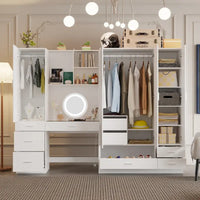 Ensemble de meubles de rangement combinant un espace de travail et une armoire avec une coiffeuse de luxe