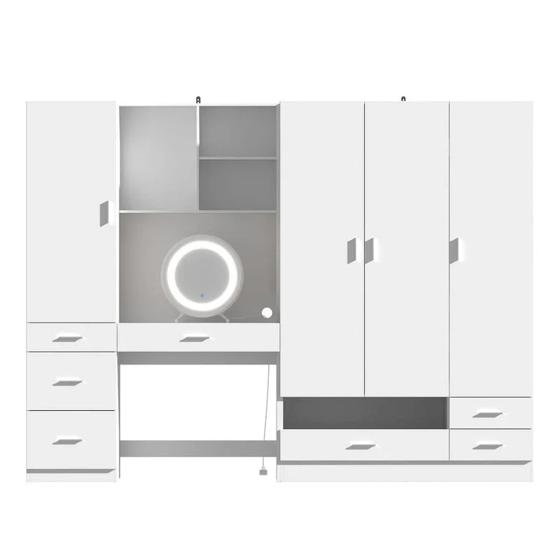 Ensemble de meubles de rangement espace de travail et garde-robe avec coiffeuse de luxe
