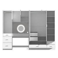 Ensemble de meubles de rangement combinant un espace de travail et une armoire avec une coiffeuse de luxe
