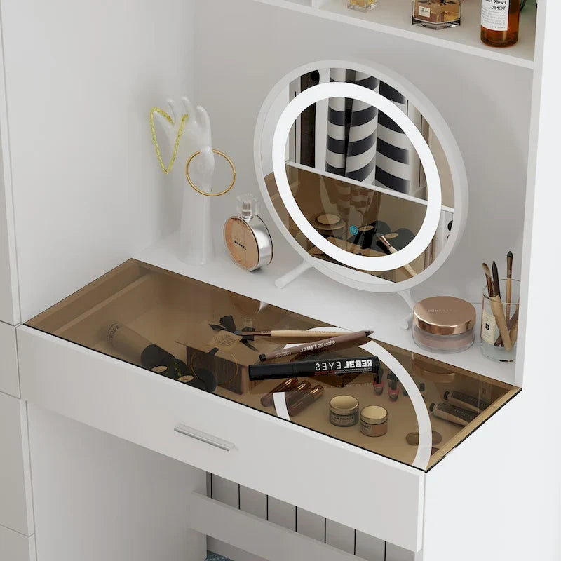 Ensemble de meubles de rangement espace de travail et garde-robe avec coiffeuse de luxe
