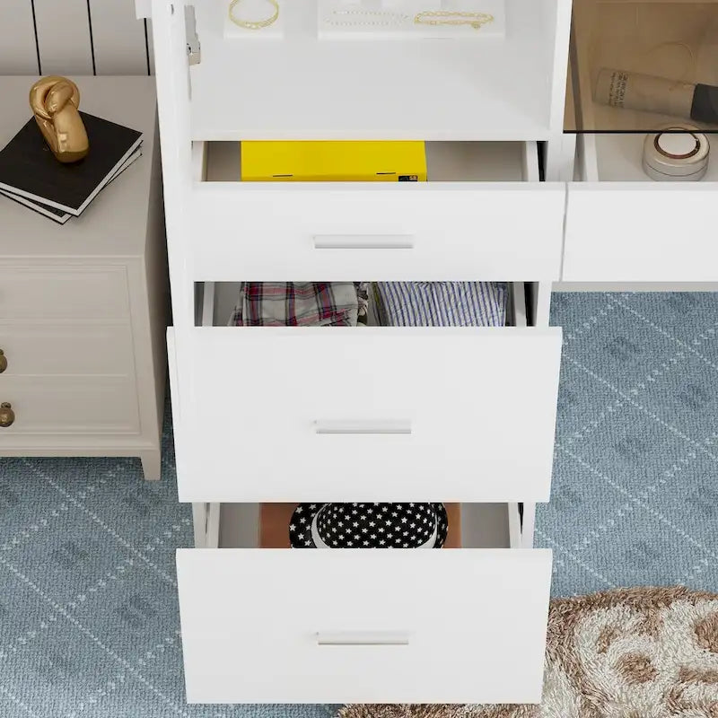 Ensemble de meubles de rangement espace de travail et garde-robe avec coiffeuse de luxe
