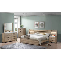 Ensemble de chambre à panneaux Daemon brun clair, 4 pièces
