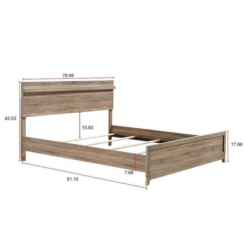 Ensemble de chambre à panneaux Daemon brun clair, 4 pièces