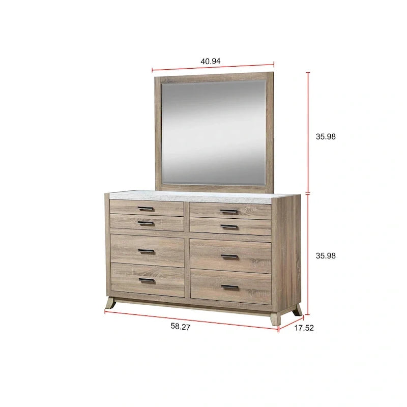 Ensemble de chambre à panneaux Daemon brun clair, 4 pièces