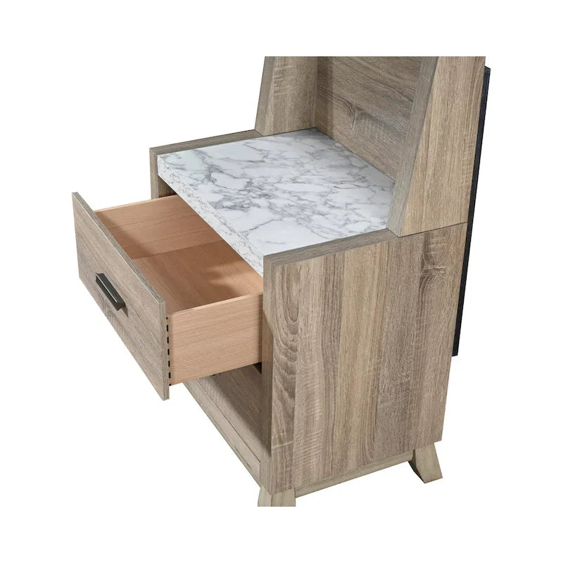 Ensemble de chambre à panneaux Daemon brun clair, 4 pièces