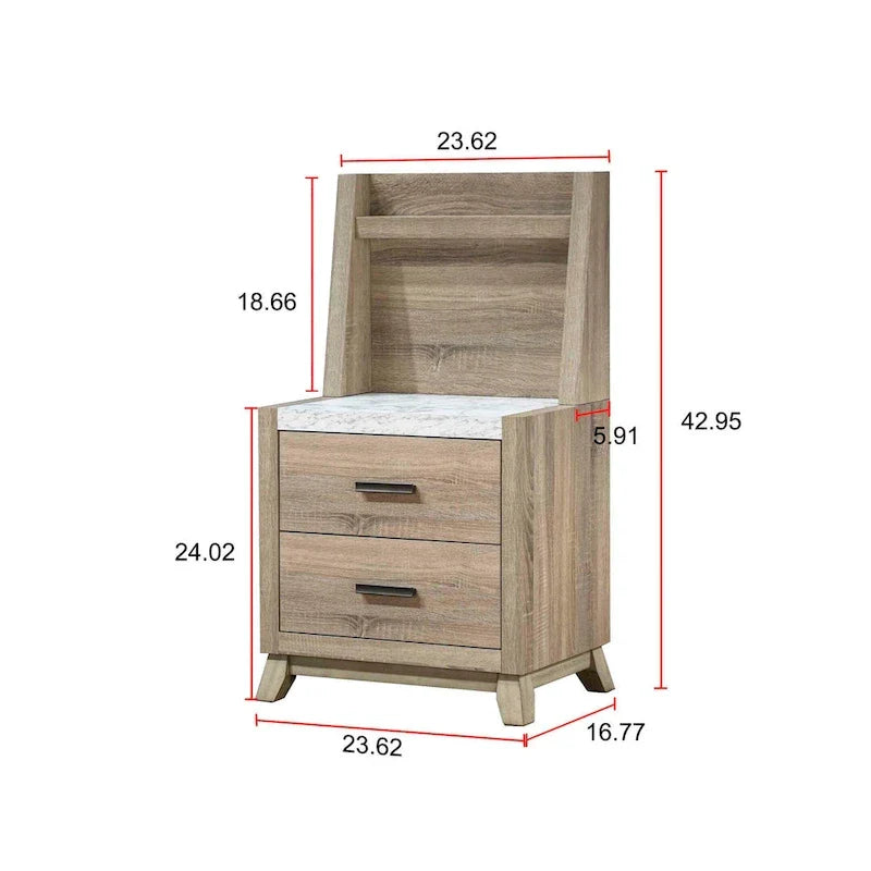 Ensemble de chambre à panneaux Daemon brun clair, 4 pièces