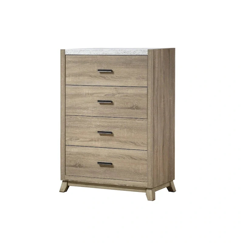 Ensemble de chambre à panneaux Daemon brun clair, 4 pièces