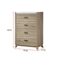 Ensemble de chambre à panneaux Daemon brun clair, 4 pièces