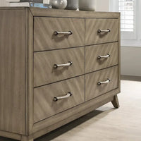Roundhill Furniture Arena - Ensemble de chambre contemporain en bois : lit à panneau, commode, miroir, table de chevet, chiffonnier, gris antique