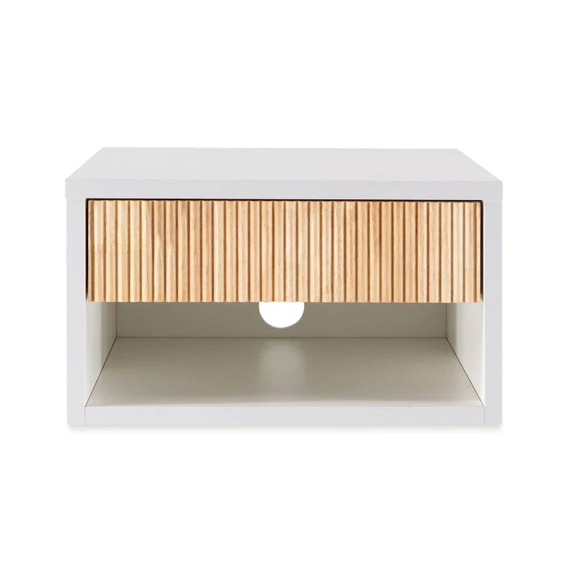 Table de chevet flottante Ettore 15.71 Classic Contemporary avec tiroir à tambour à fermeture douce et trou pour câble, par JONATHAN Y