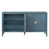 Buffet rétro à porte avec design de rainure circulaire - N/A