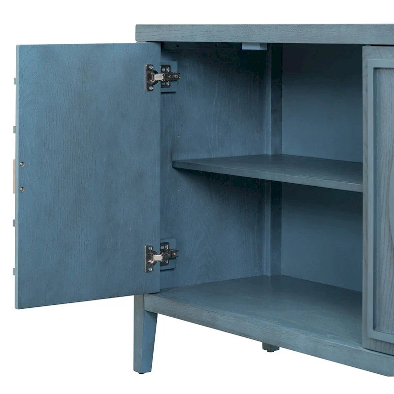 Buffet rétro à porte avec design de rainure circulaire - N/A