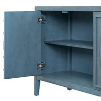 Buffet rétro à porte avec design de rainure circulaire - N/A