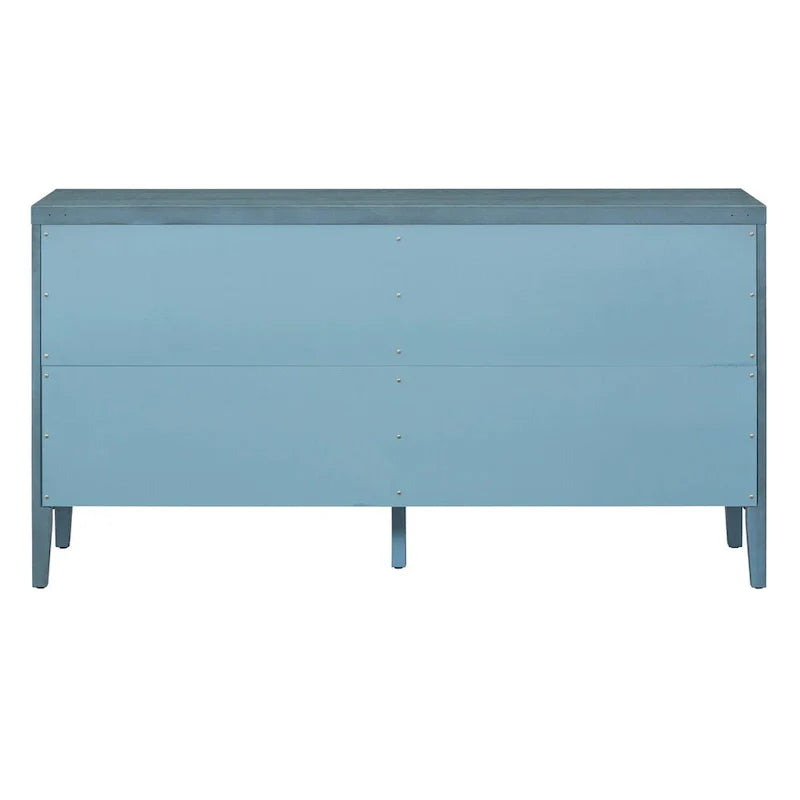 Buffet rétro avec portes et motifs à rainures circulaires - N/A