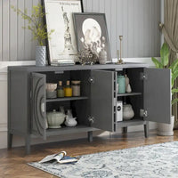 Buffet rétro à porte avec design de rainure circulaire - N/A